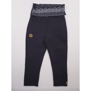 Zaggora Hot Pants Womens Medium Black Pull On Capri Neoprene Celu Lite Yoga